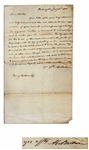Founding Father Abraham Baldwin Autograph Letter Signed as U.S. Senator Regarding Impeachment Trial of Supreme Court Justice Samuel Chase